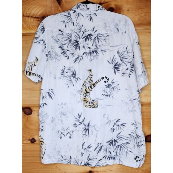 Denim & Flower Ricky Singh Tiger/Bamboo Button Up Shirt Size XL, Preowned. - Picture 14 of 16